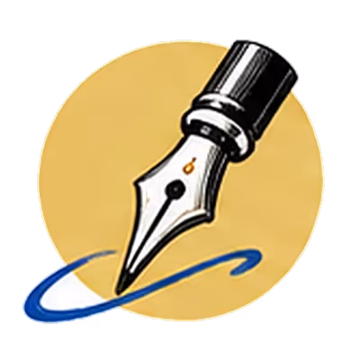 A fountain pen nib finishing a stroke