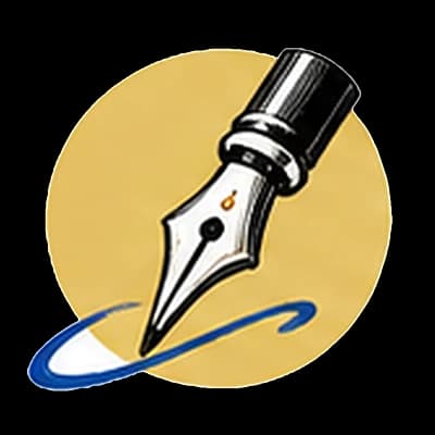 A fountain pen nib finishing a stroke