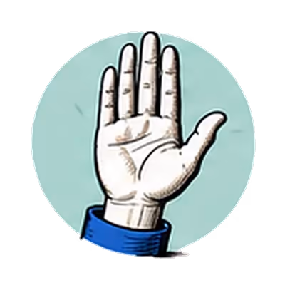 A raised open hand