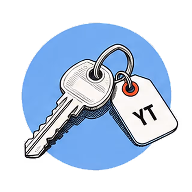 A key on a ring with a tag marked YT