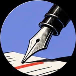 A fountain pen signing along a red line
