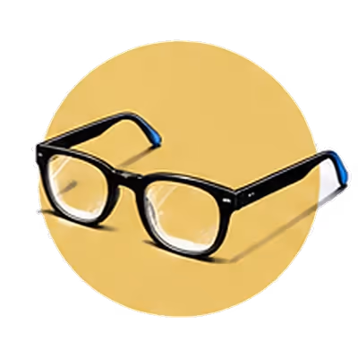 A pair of reading glasses