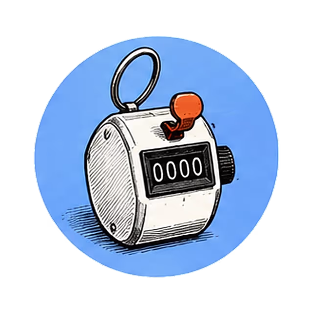 A hand tally counter reading zero