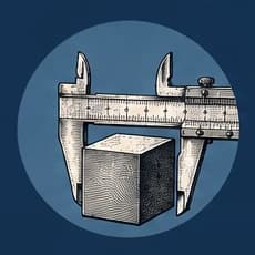 A caliper closing on a block