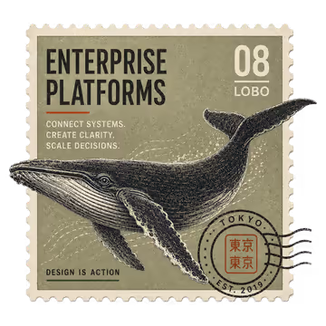 Enterprise Platforms stamp with an engraved humpback whale.