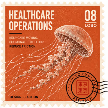 Healthcare Operations stamp with an engraved jellyfish.