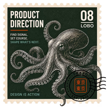Product Direction stamp with an engraved octopus.